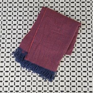 MacKenzie-Childs Red & Blue Chevron Throw Blanket (Retired)